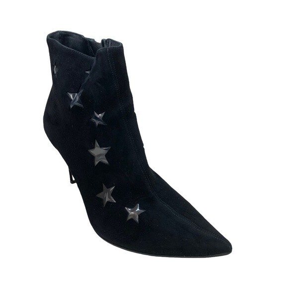 Tamara Mellon ASTRID Ankle Boots Booties LIMITED EDITION Black Suede Stars 9 - Picture 3 of 12